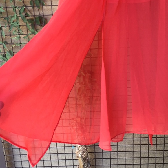 {Splash}Sz10ShrtCoral skt w/SheerMaxiOverlay - Picture 2 of 6